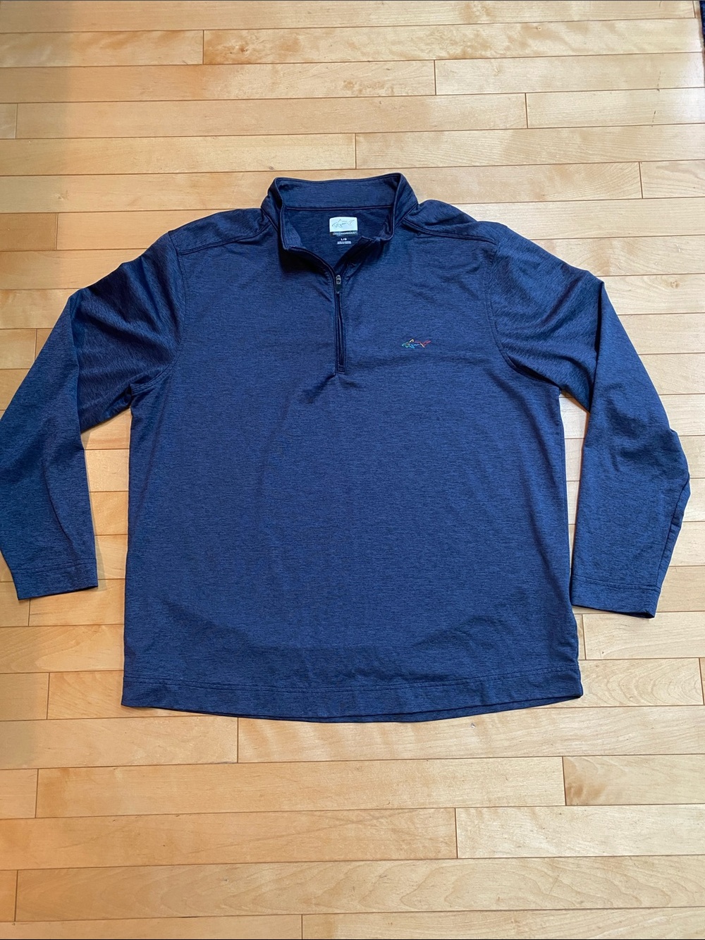 Greg Norman Collection Navy Long-Sleeve Quarter-Zip Polo